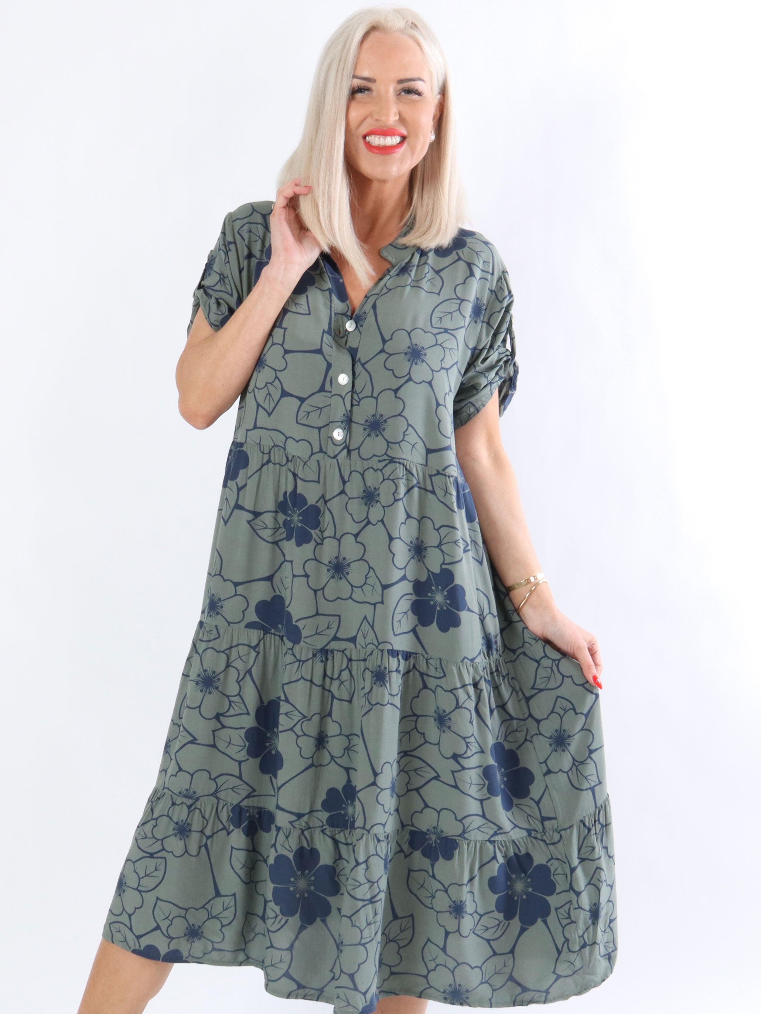 Litzy - Kjole med blomstermotiver